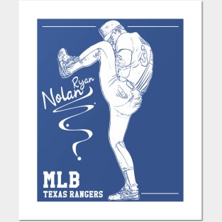 Nolan ryan || White || Texas rangers Posters and Art